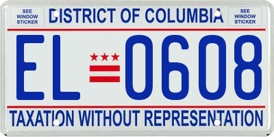 DC license plate EL0608