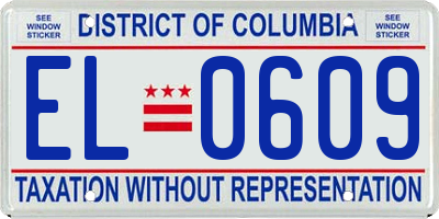 DC license plate EL0609