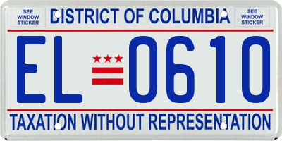 DC license plate EL0610