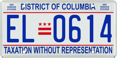 DC license plate EL0614