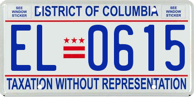 DC license plate EL0615