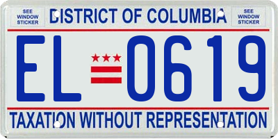 DC license plate EL0619