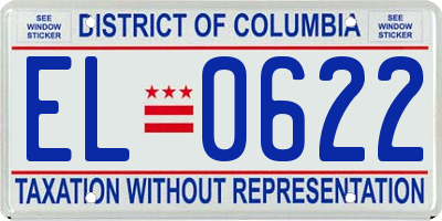 DC license plate EL0622