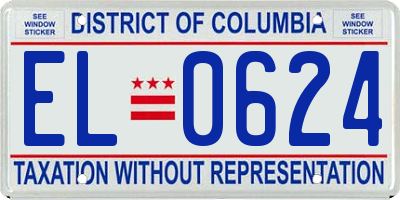 DC license plate EL0624