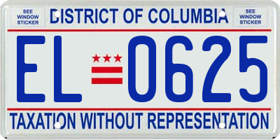 DC license plate EL0625