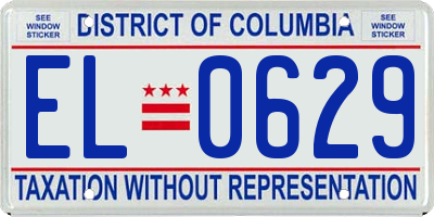 DC license plate EL0629