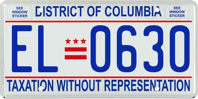 DC license plate EL0630