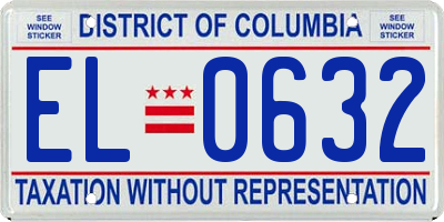 DC license plate EL0632