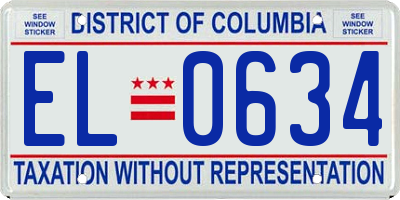 DC license plate EL0634