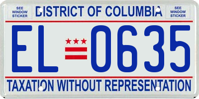 DC license plate EL0635