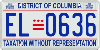 DC license plate EL0636