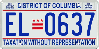 DC license plate EL0637