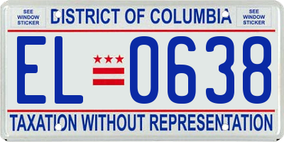 DC license plate EL0638