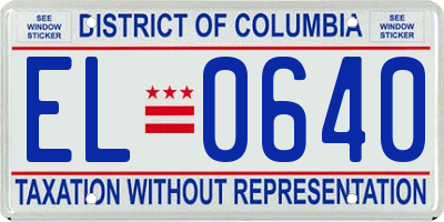 DC license plate EL0640