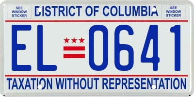 DC license plate EL0641