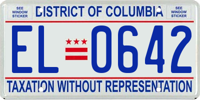 DC license plate EL0642