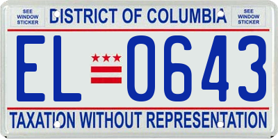 DC license plate EL0643