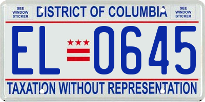 DC license plate EL0645