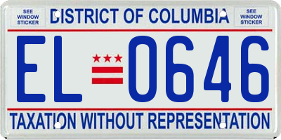 DC license plate EL0646