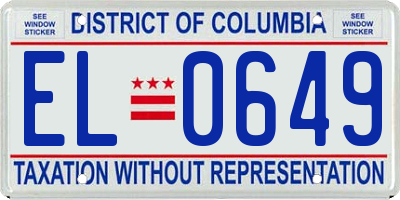 DC license plate EL0649