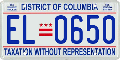 DC license plate EL0650