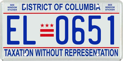 DC license plate EL0651