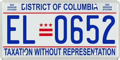 DC license plate EL0652