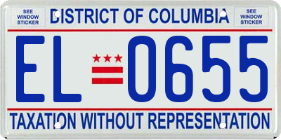 DC license plate EL0655