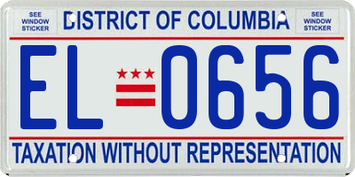 DC license plate EL0656