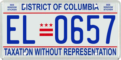 DC license plate EL0657