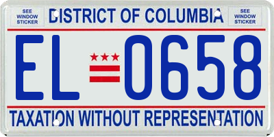 DC license plate EL0658