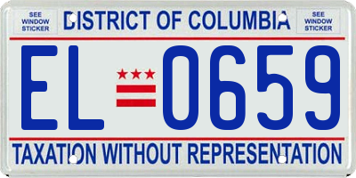 DC license plate EL0659