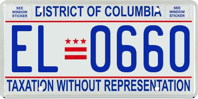 DC license plate EL0660