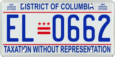 DC license plate EL0662