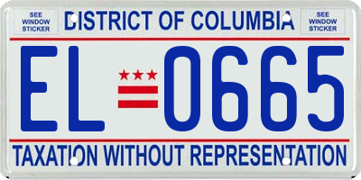 DC license plate EL0665