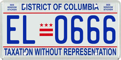 DC license plate EL0666