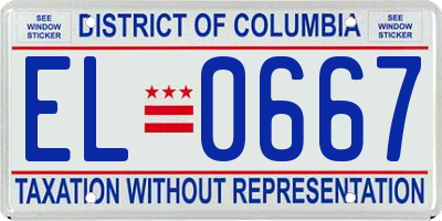 DC license plate EL0667