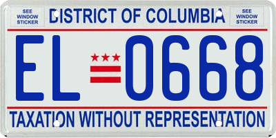 DC license plate EL0668