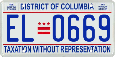 DC license plate EL0669