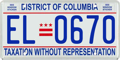 DC license plate EL0670