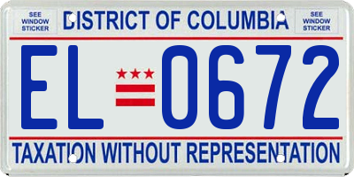 DC license plate EL0672