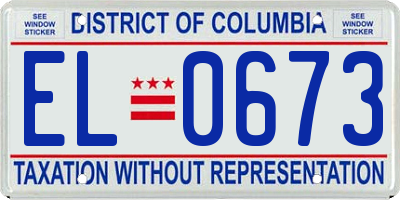 DC license plate EL0673