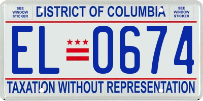 DC license plate EL0674