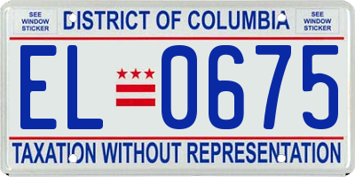 DC license plate EL0675