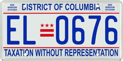 DC license plate EL0676