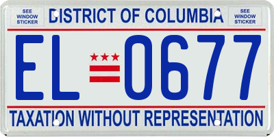 DC license plate EL0677