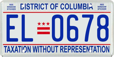 DC license plate EL0678