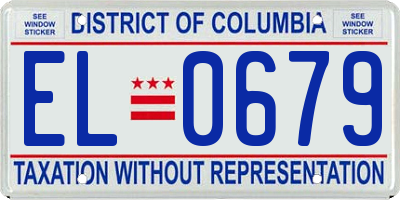 DC license plate EL0679