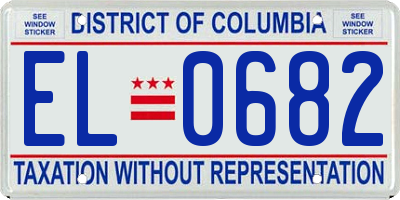 DC license plate EL0682