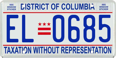 DC license plate EL0685